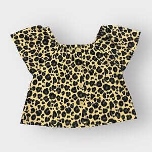 Rachel Zoe girls leopard print button down stylish top